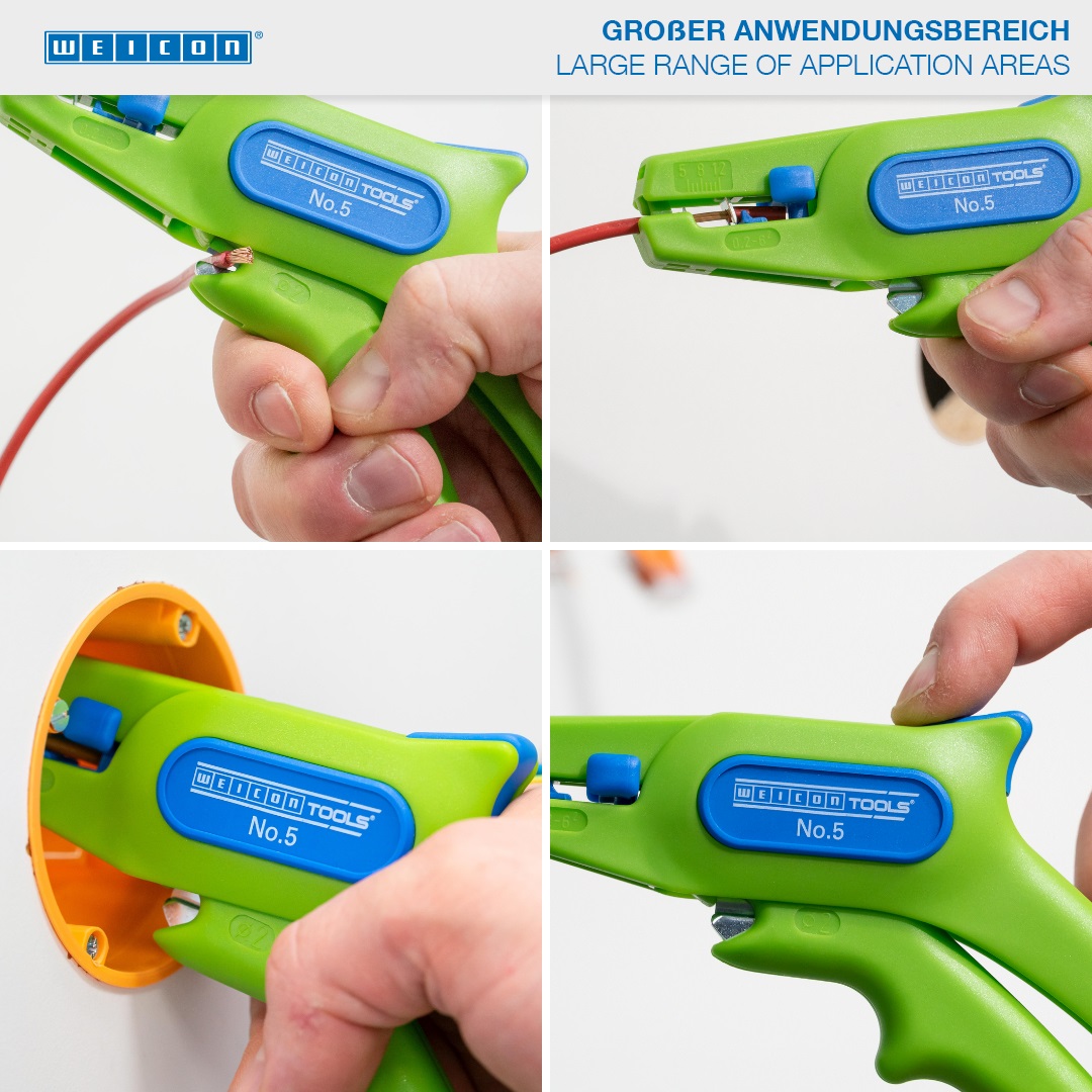 Wire Stripper No. 5 Green Line | for all common stranded and solid conductors, working range 0,2 - 6,0 mm²